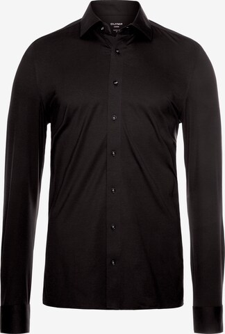 OLYMP Regular fit Overhemd in Zwart: voorkant