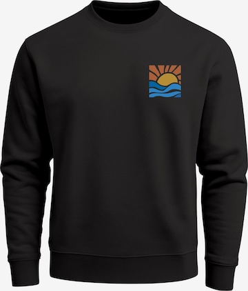 Neverless Sweatshirt 'Sun Wave Batch' in Schwarz: Vorderseite