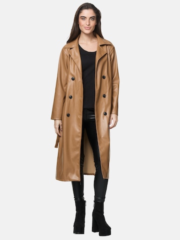 Manteau mi-saison Elara en marron : devant