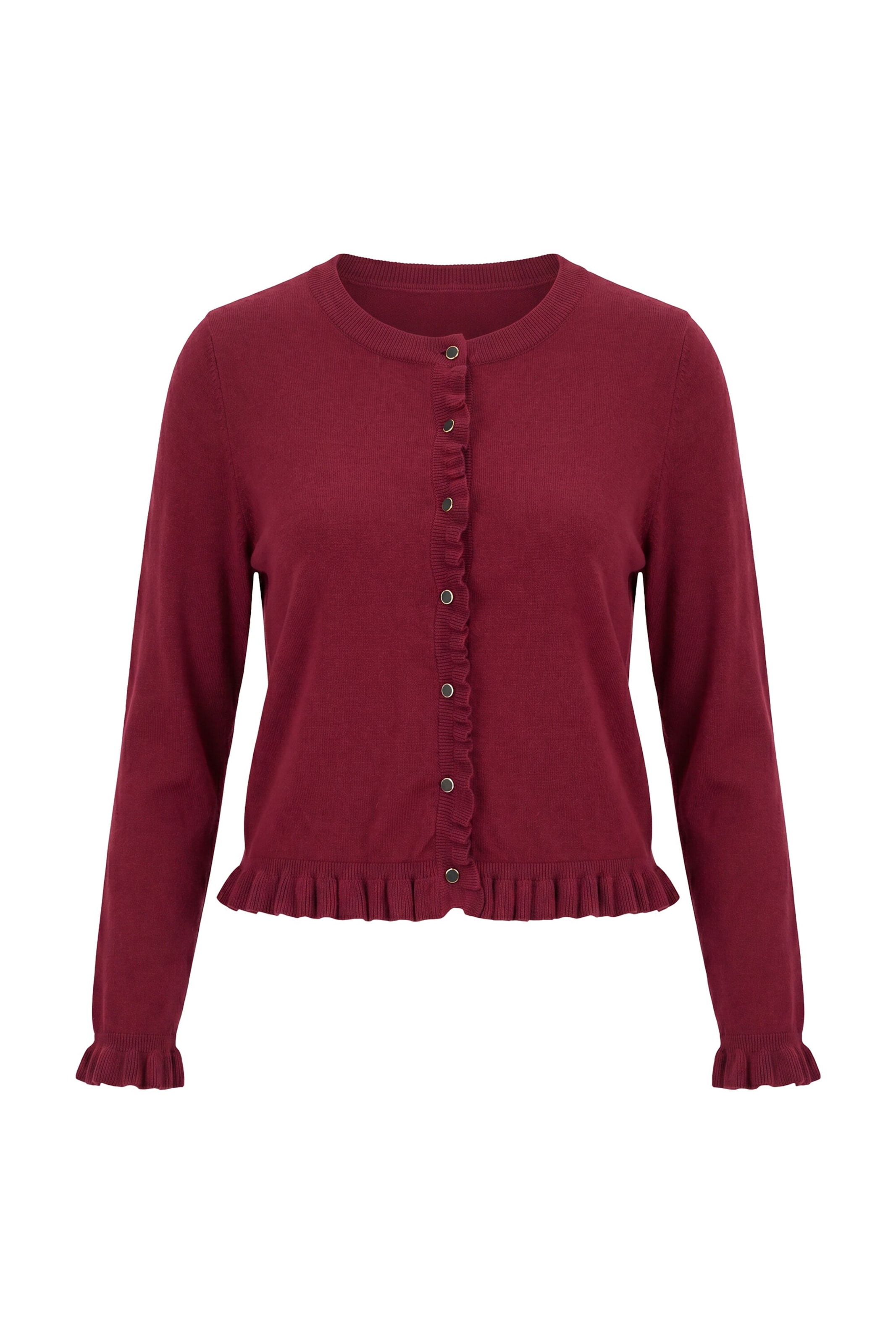 Ulla Popken Gebreid vest in Rood: voorkant