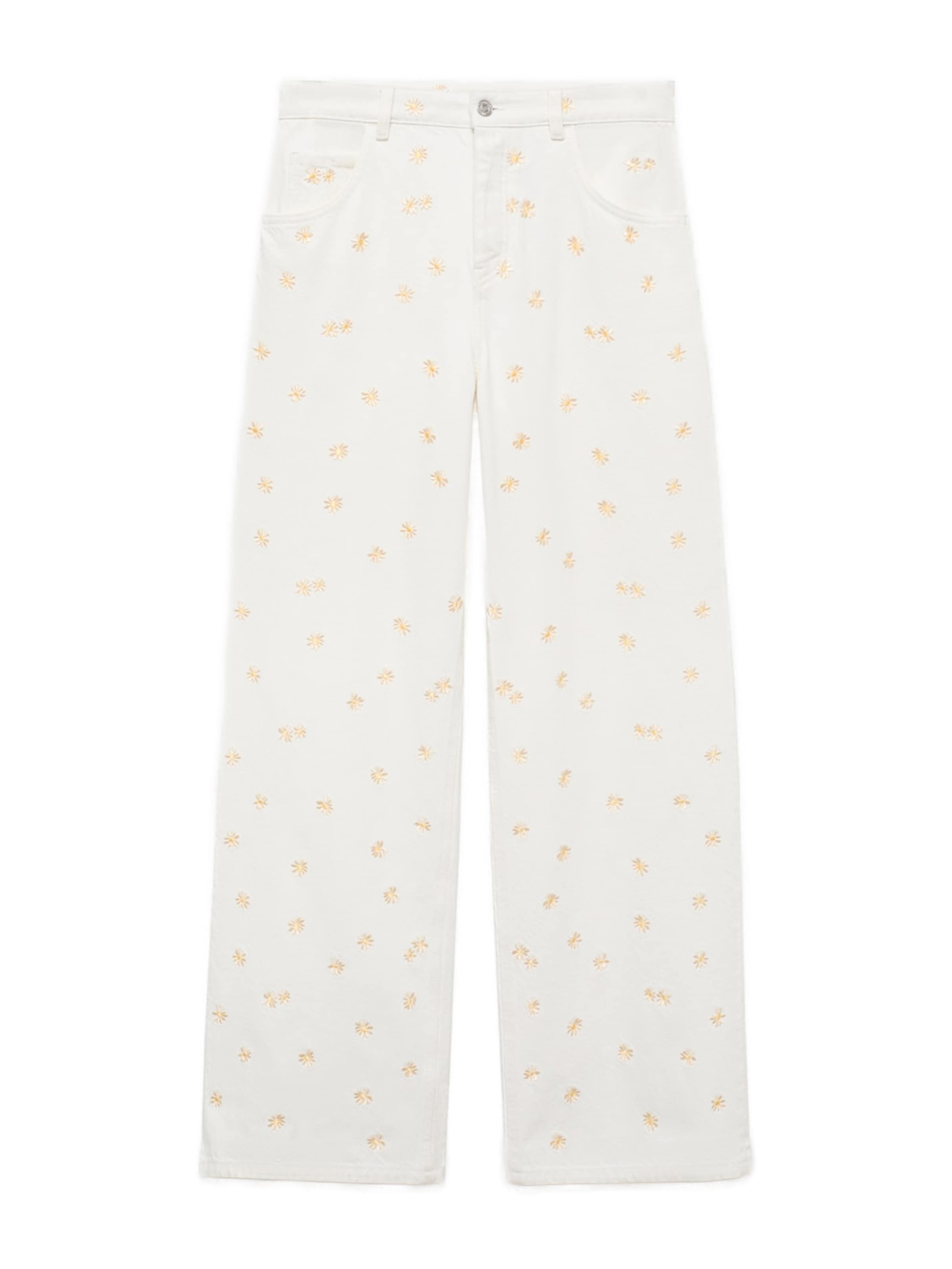 MANGO Wide Leg Jeans 'MASSY' in Weiß: Vorderseite