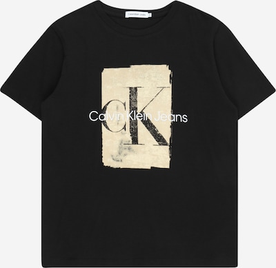 Calvin Klein Jeans Μπλουζάκι σε μπεζ / μαύρο / λευκό, Άποψη προϊόντος