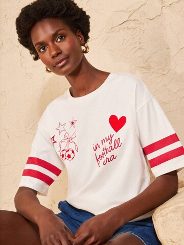 love & roses T-Shirt in Beige