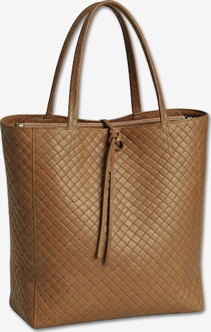 COLLEZIONE ALESSANDRO Shoulder Bag 'Flecht' in Brown: front