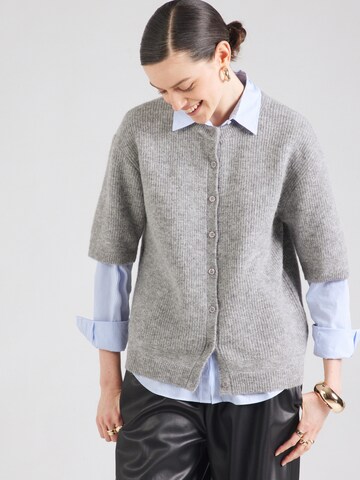 Samsøe Samsøe Knit cardigan 'Anoura' in Grey: front