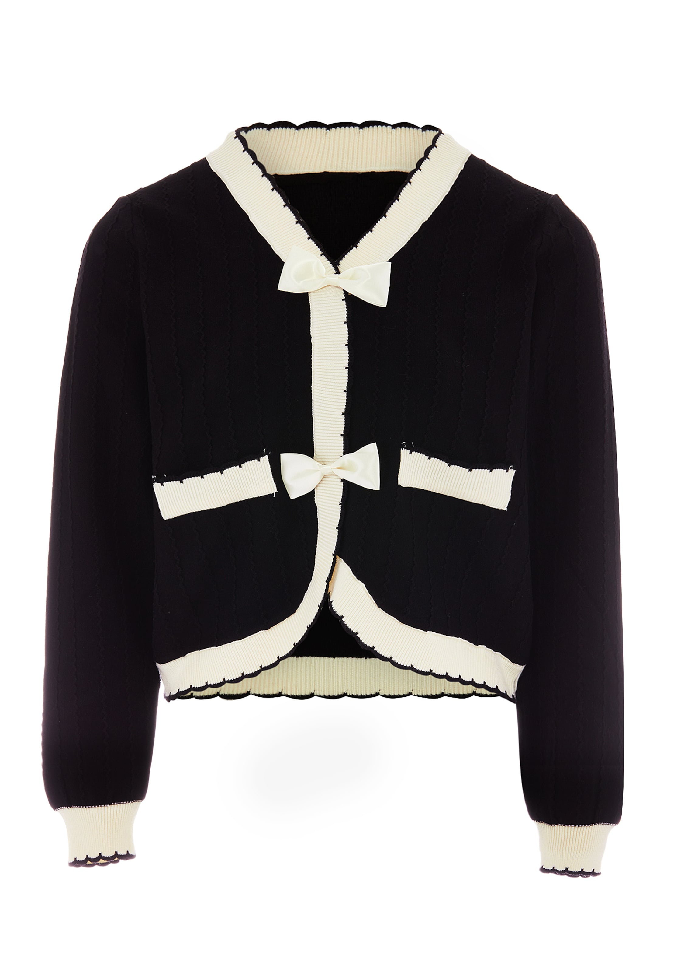 NAEMI Strickjacke in Schwarz: Vorderseite