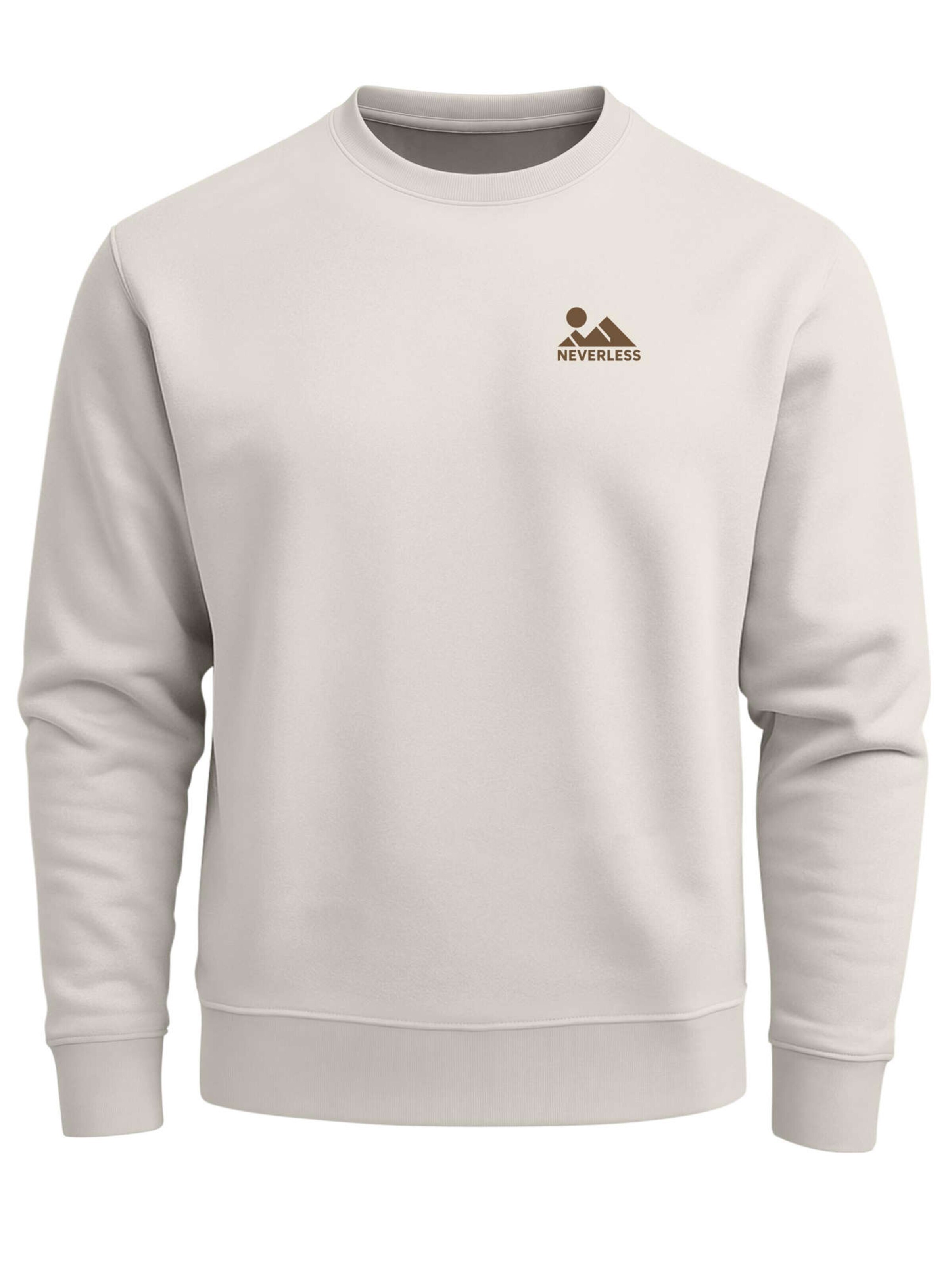 Neverless Sweatshirt 'logo berg' in Beige: front