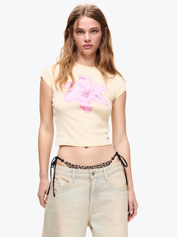 T-shirt Pull&Bear en jaune : devant