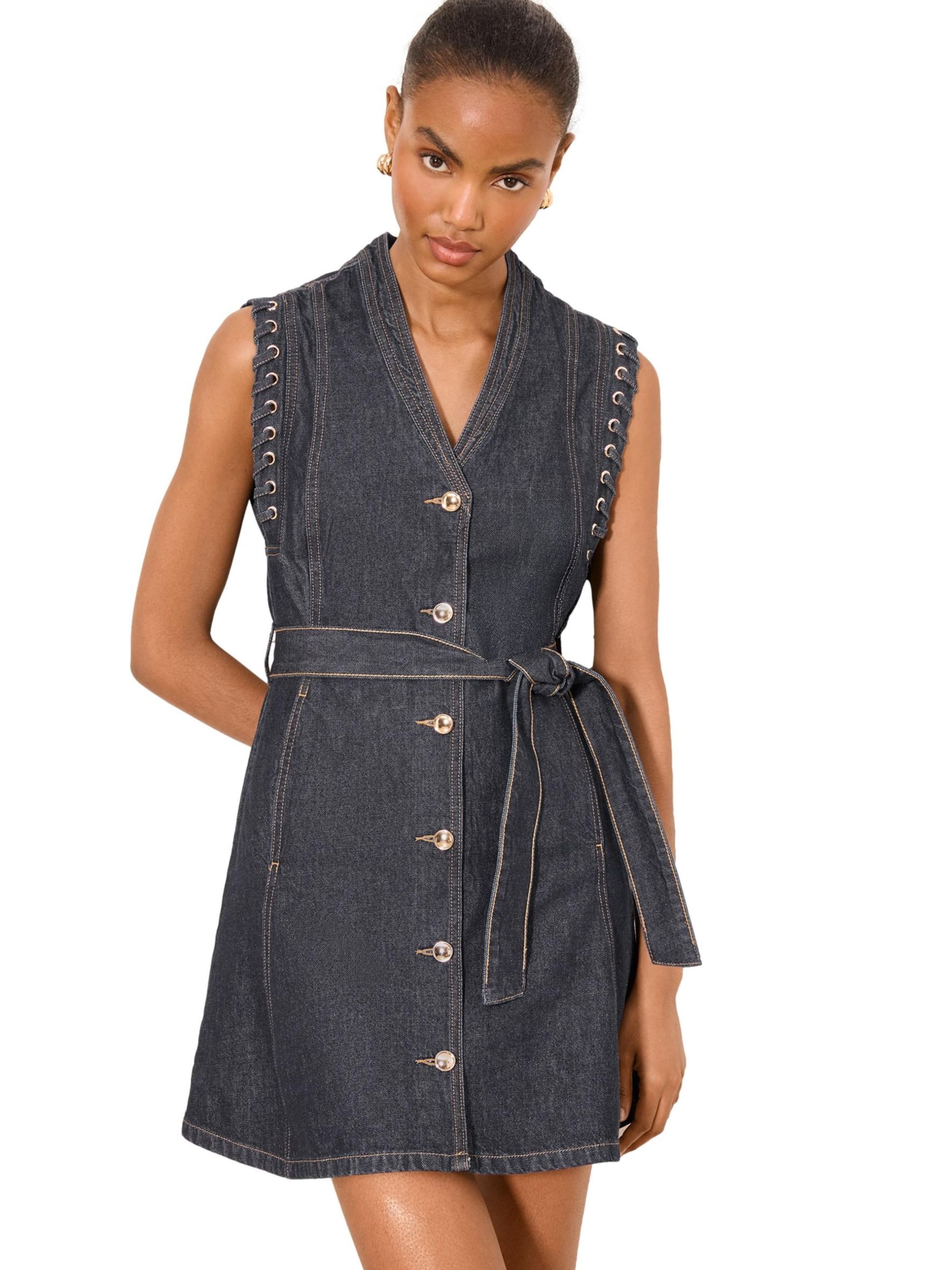 Lipsy Blousejurk in Blauw: voorkant