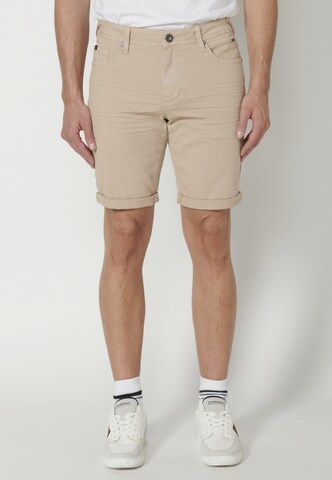 KOROSHI Regular Jeans in Beige: front