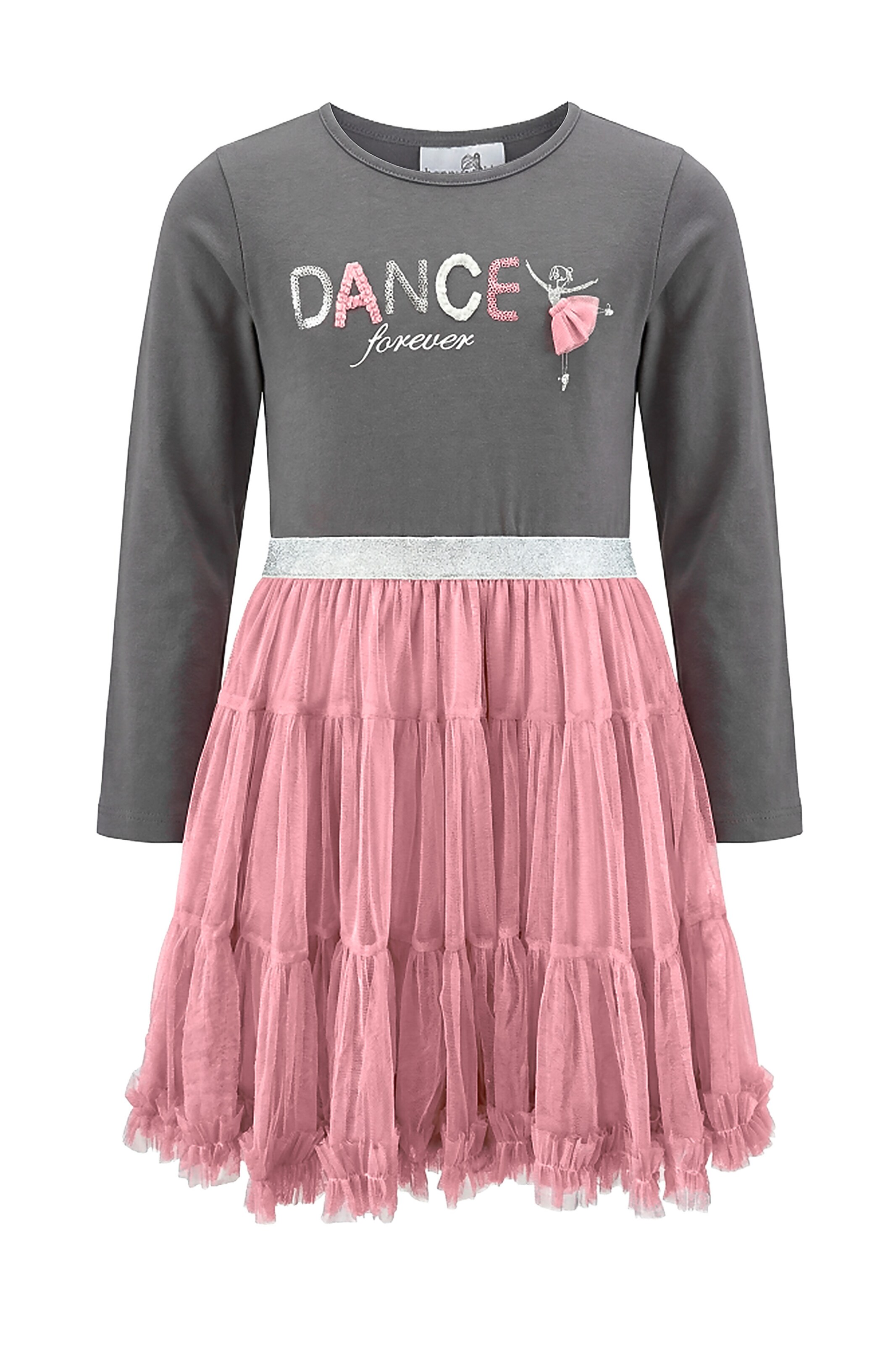 Rochie de la happy girls pe gri: față