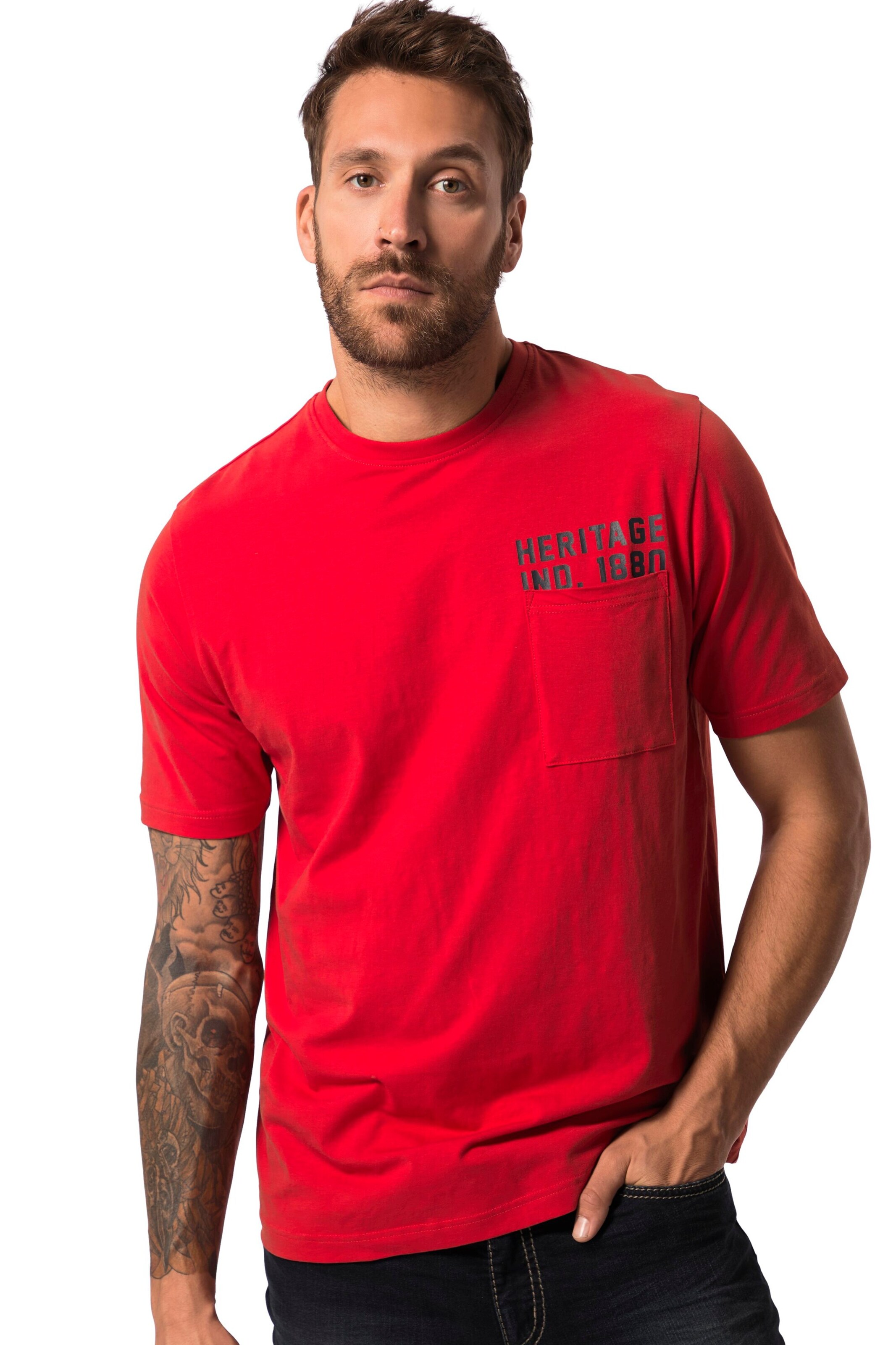 JP1880 Shirt in Rood: voorkant