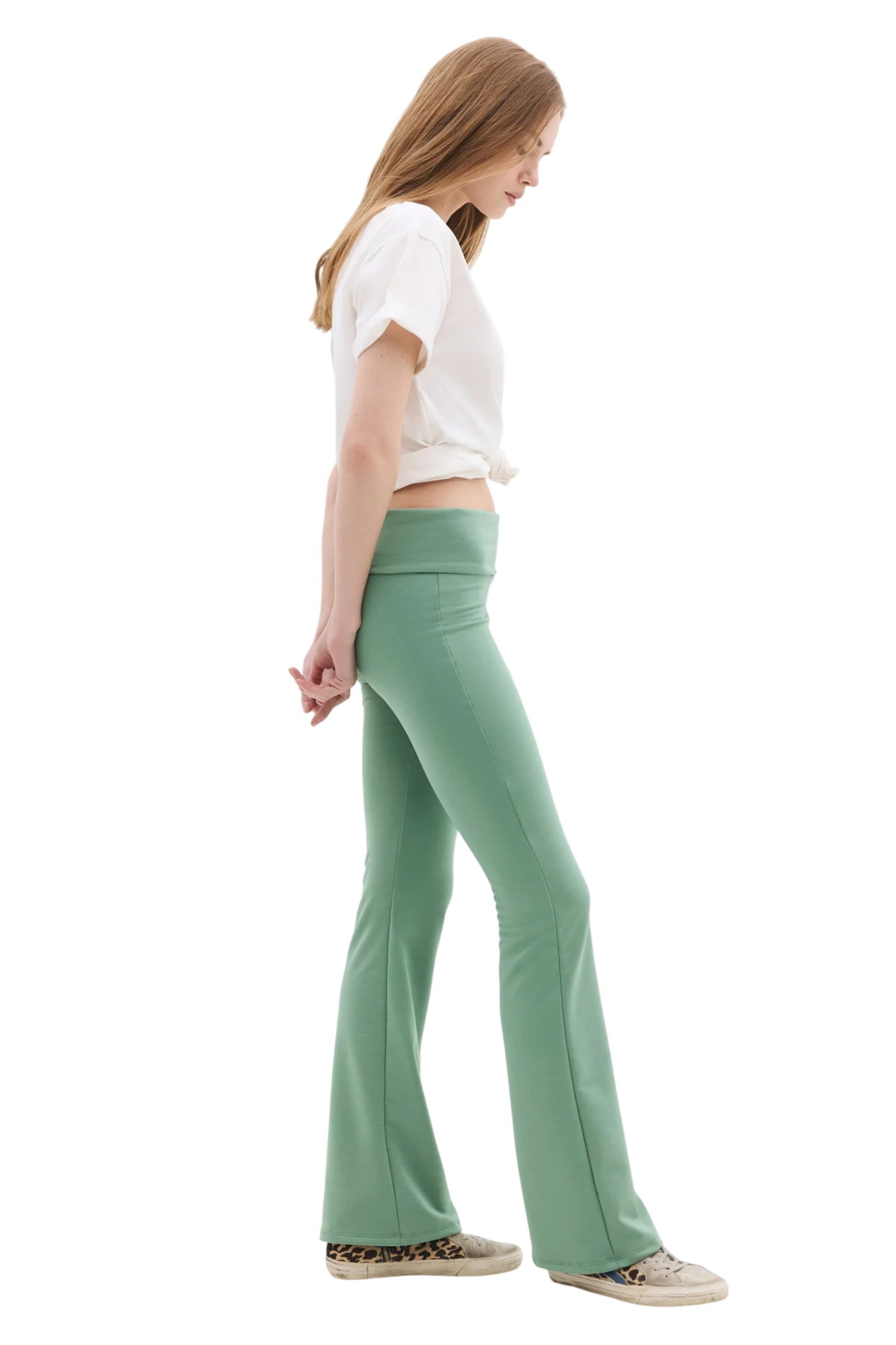 No Matter What Flared Trousers in Green
