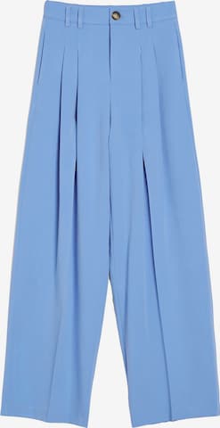 Bershka Pleated Pants in Blue: front