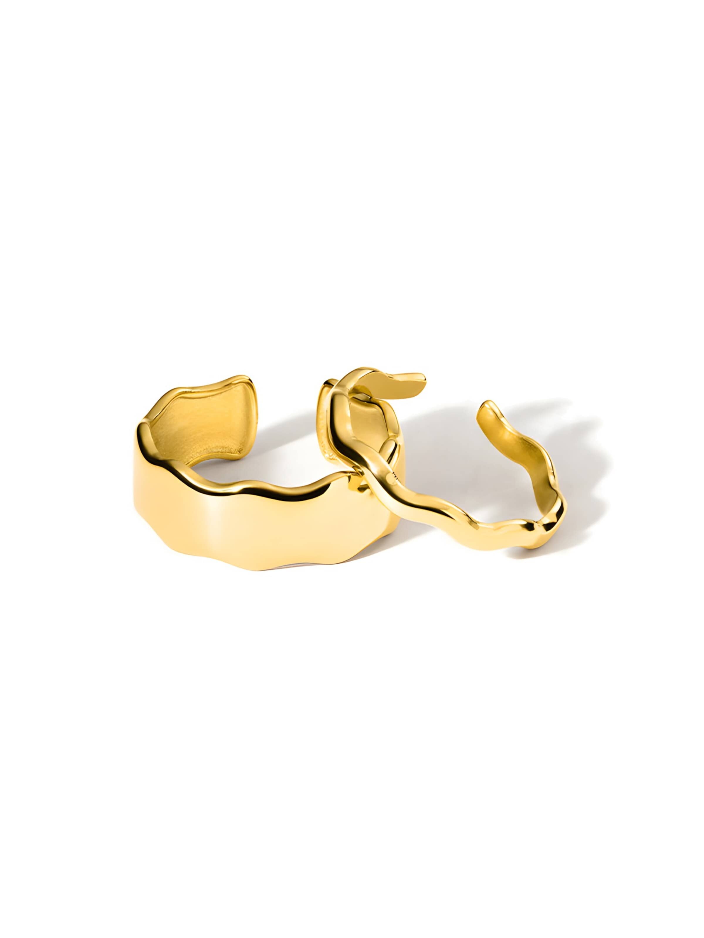 hiBALI Ring 'Organic Duo' in Gold: front