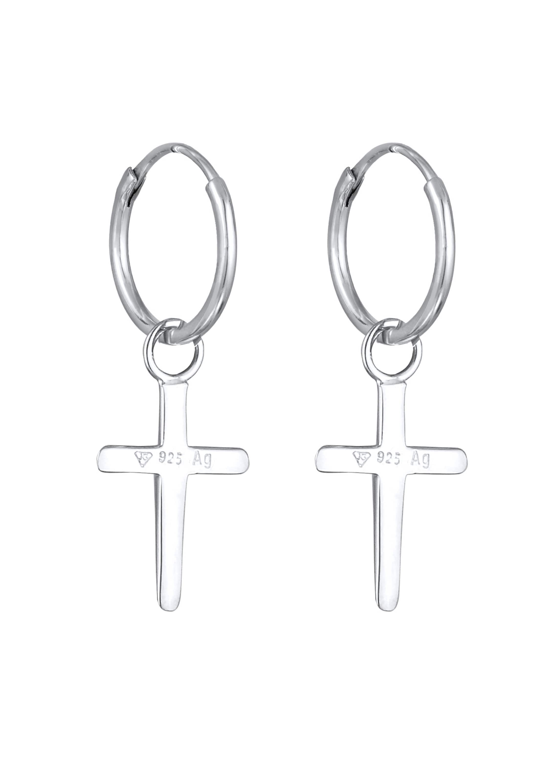 ELLI Oorbellen 'Kreuz' in Zilver