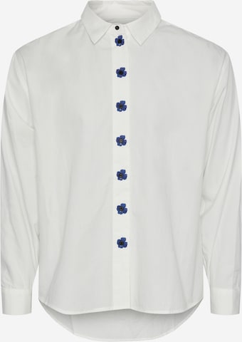IIQUAL Regular fit Button Up Shirt in White: front