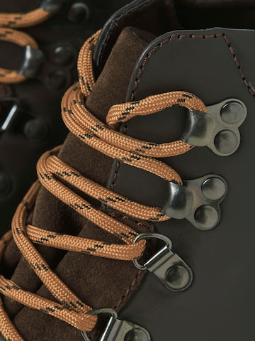 JACK & JONES Μπότες με κορδόνια 'JFWDAMIAN' σε καφέ