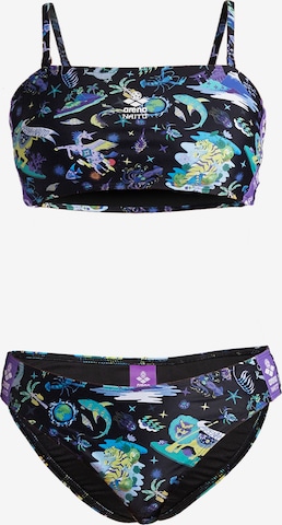 ARENA Bustier Bikini 'Naito Fun Planet' i svart: forside