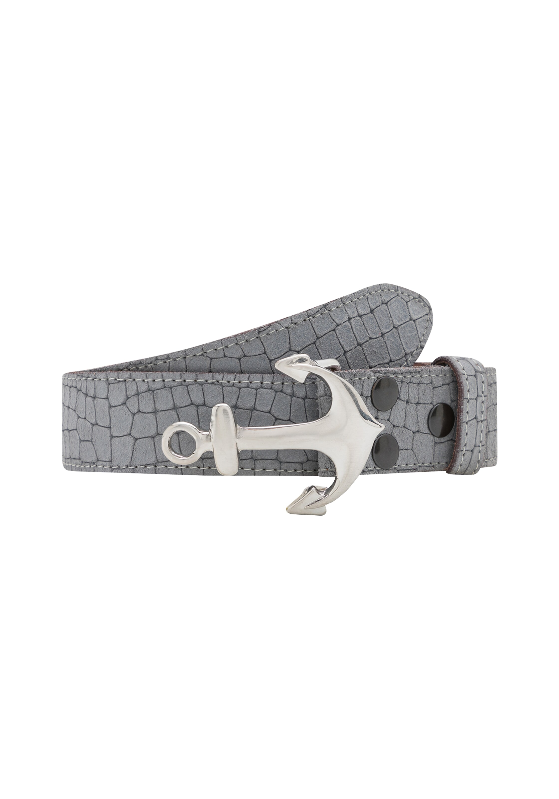 RETTUNGSRING by showroom 019° Belt 'Alaska Sangria' in Grey: front