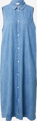 Monki - Vestido camisero en azul: frente