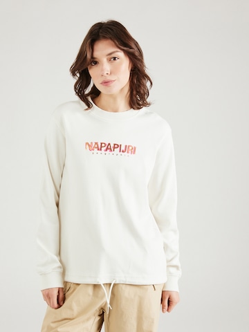 NAPAPIJRI Sweatshirt 'KREIS' in Wit: voorkant