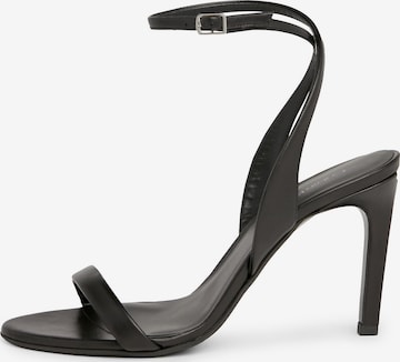 Sandales à lanières Calvin Klein en noir : devant