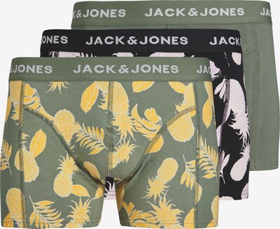 JACK & JONES Boxershorts 'Dan' in de kleur Geel / Lichtgrijs / Groen / Zwart, Productweergave