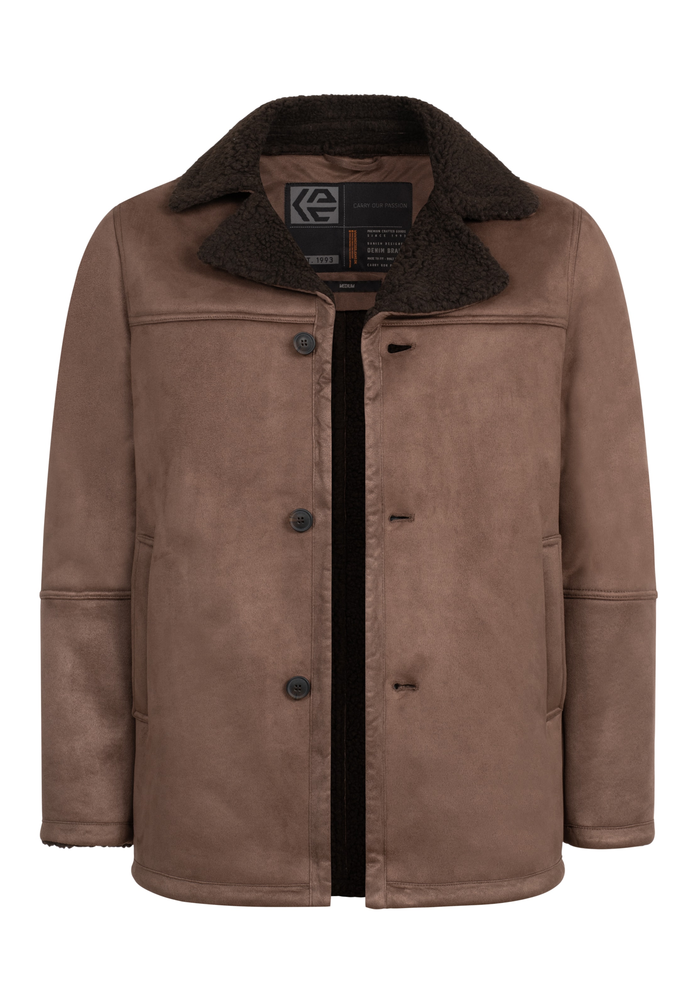 INDICODE JEANS Winterjas 'Crocky' in Bruin: voorkant