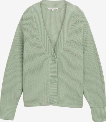 TOM TAILOR DENIM Knit Cardigan in Green: front