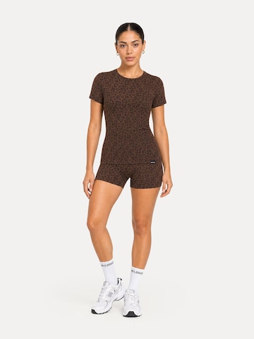 Smilodox Skinny Short Leggings ' Velvara ' in Braun