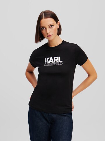 Karl Lagerfeld - Camiseta 'STACK' en negro: frente