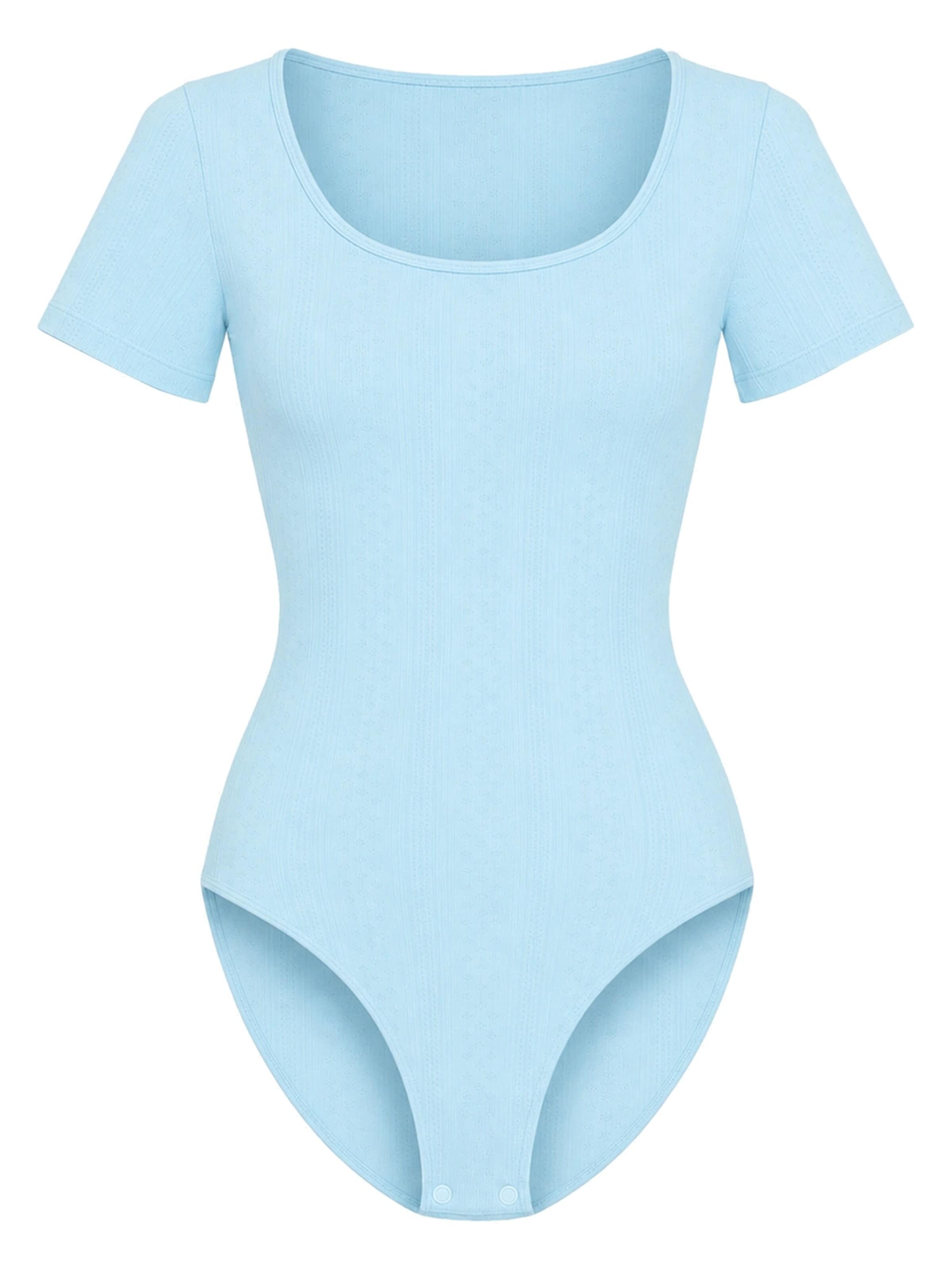 cfabBodi za oblikovanje 'T-Shirt Bodysuit Sculpting Shapewear with Briefs' - plava boja: prednji dio
