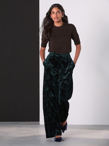 Next Wide Leg Hose in Grün