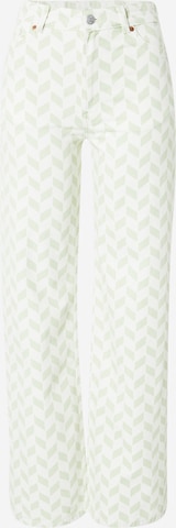 Monki Wide leg Jeans in Groen: voorkant