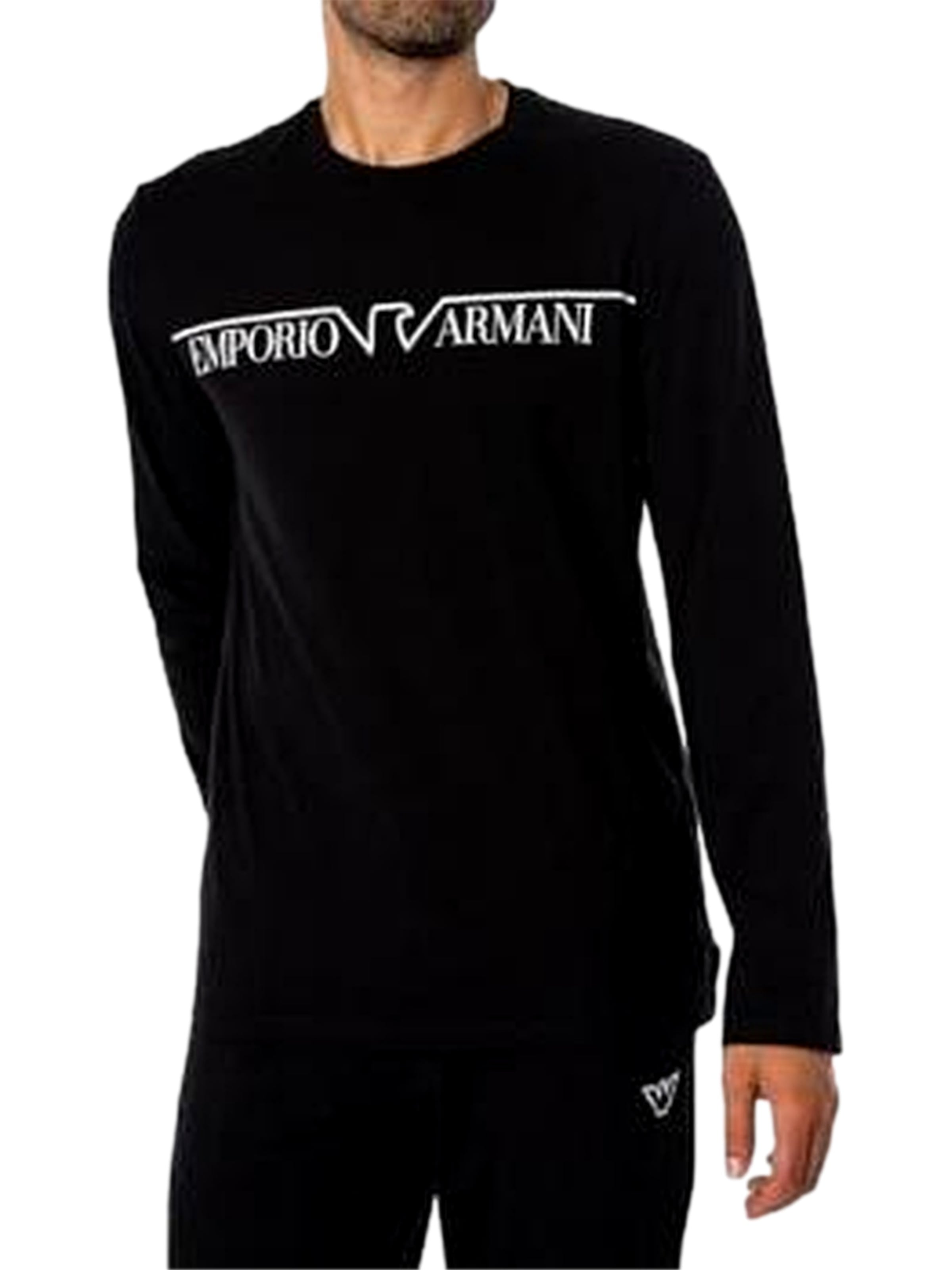 Emporio Armani Dolga pižama | črna barva: sprednja stran