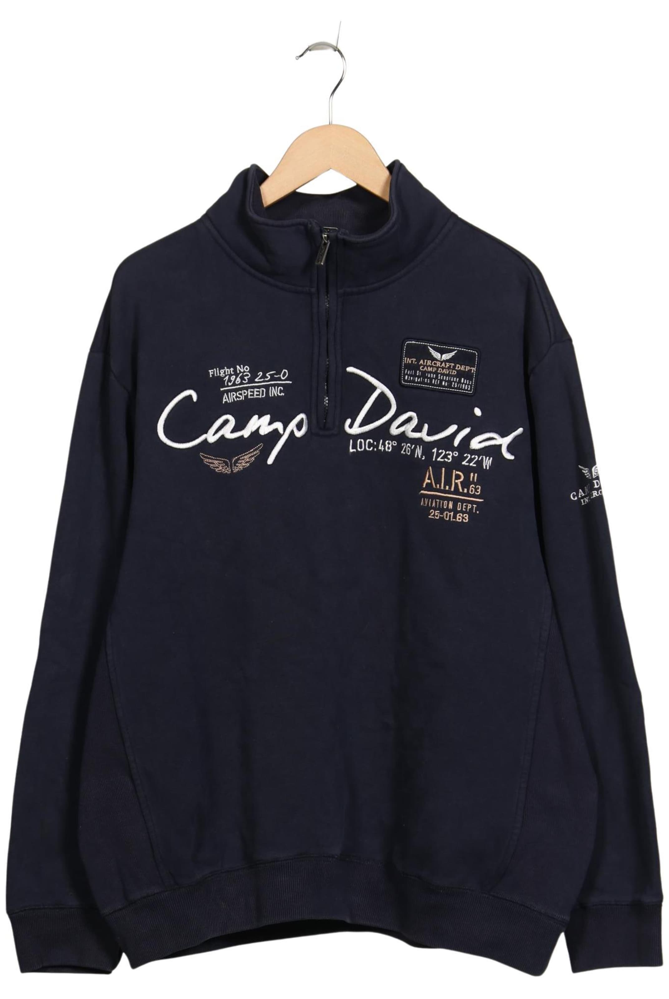 CAMP DAVID Sweatshirt & Zip-Up Hoodie in 6XL in Blue: front
