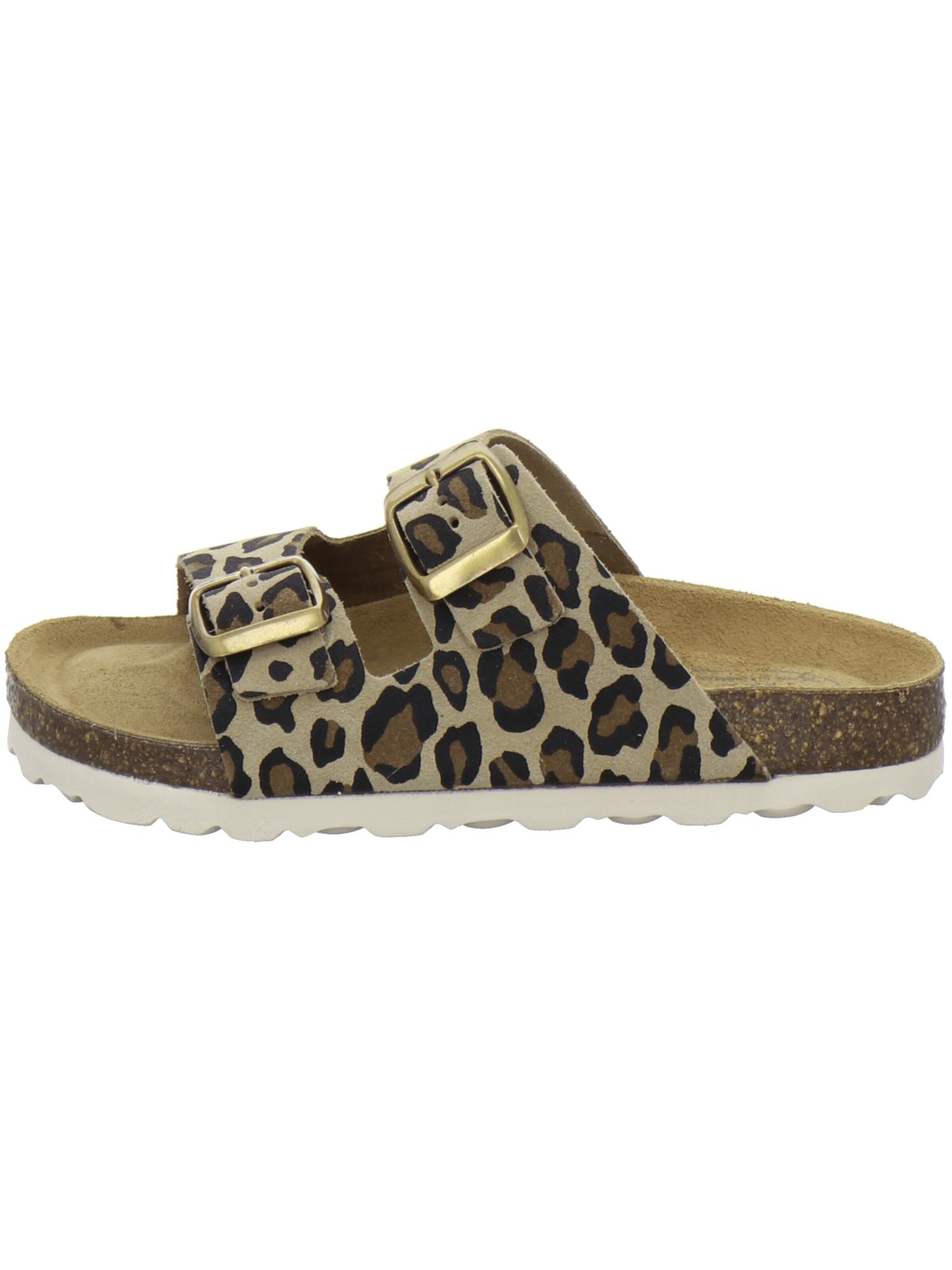 Sandales 'Mädchen Pantoletten Zweischnaller leo-beige' AFS-Schuhe en beige
