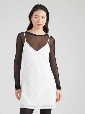 Abercrombie & Fitch Koktejl obleka | bela barva: sprednja stran