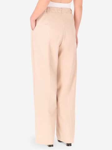 Distretto12 Wide leg Pleat-Front Pants 'Milano' in Beige