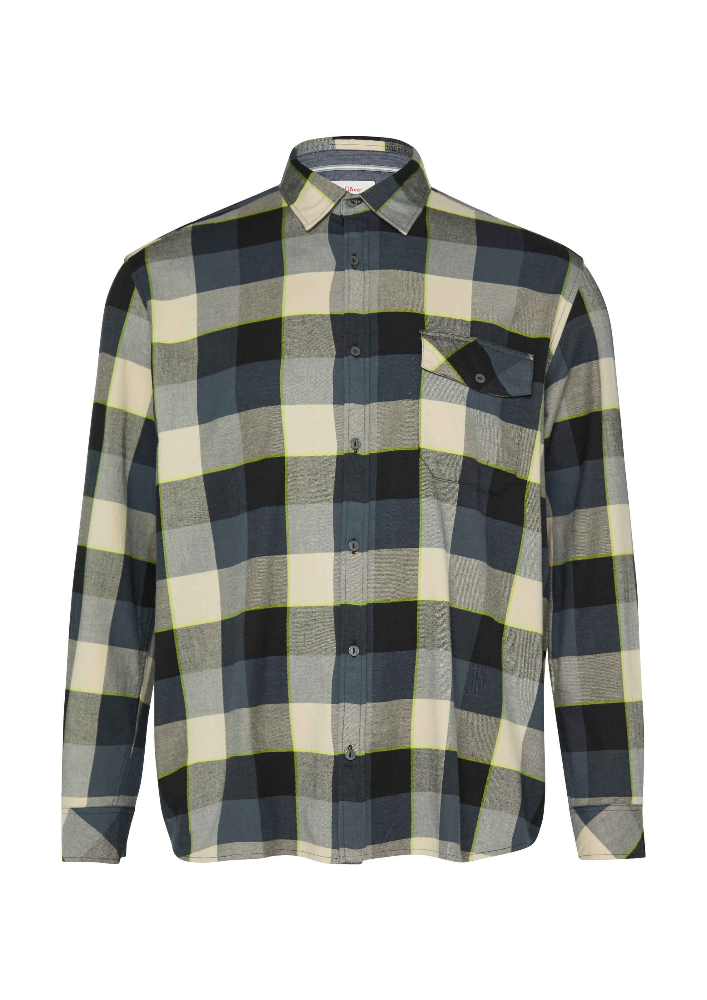 s.Oliver Men Big Sizes Regular fit Button Up Shirt in Grey: front