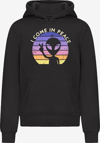 F4NT4STIC Sweatshirt 'Alien Peace Sunset' in Zwart: voorkant