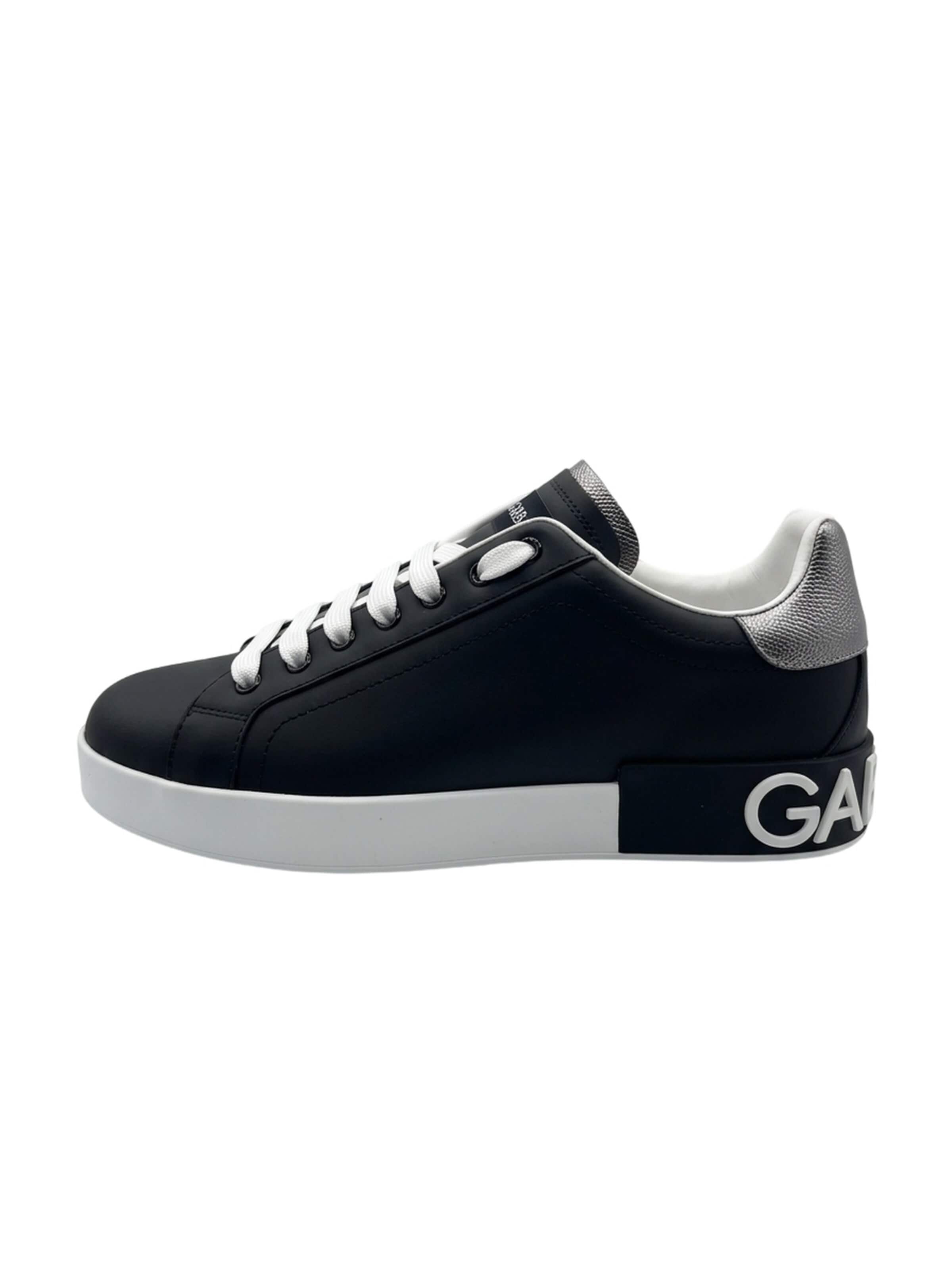 DOLCE & GABBANA Platform trainers 'Dolce & Gabbana Portofino Sneakers Herren Schwarz' in Black: front