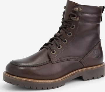 Travelin Lace-Up Boots 'Haugesund' in Brown: front