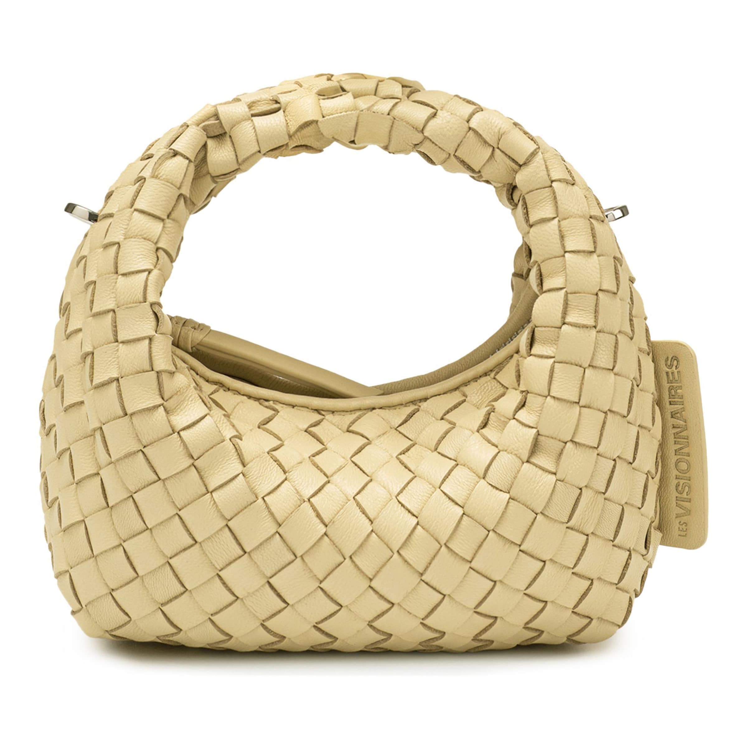 Les Visionnaires Handbag 'Greta Micro weave' in Yellow: front