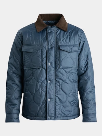 TEESHOPPEN Between-Season Jacket in marine blue / Brown, Item view