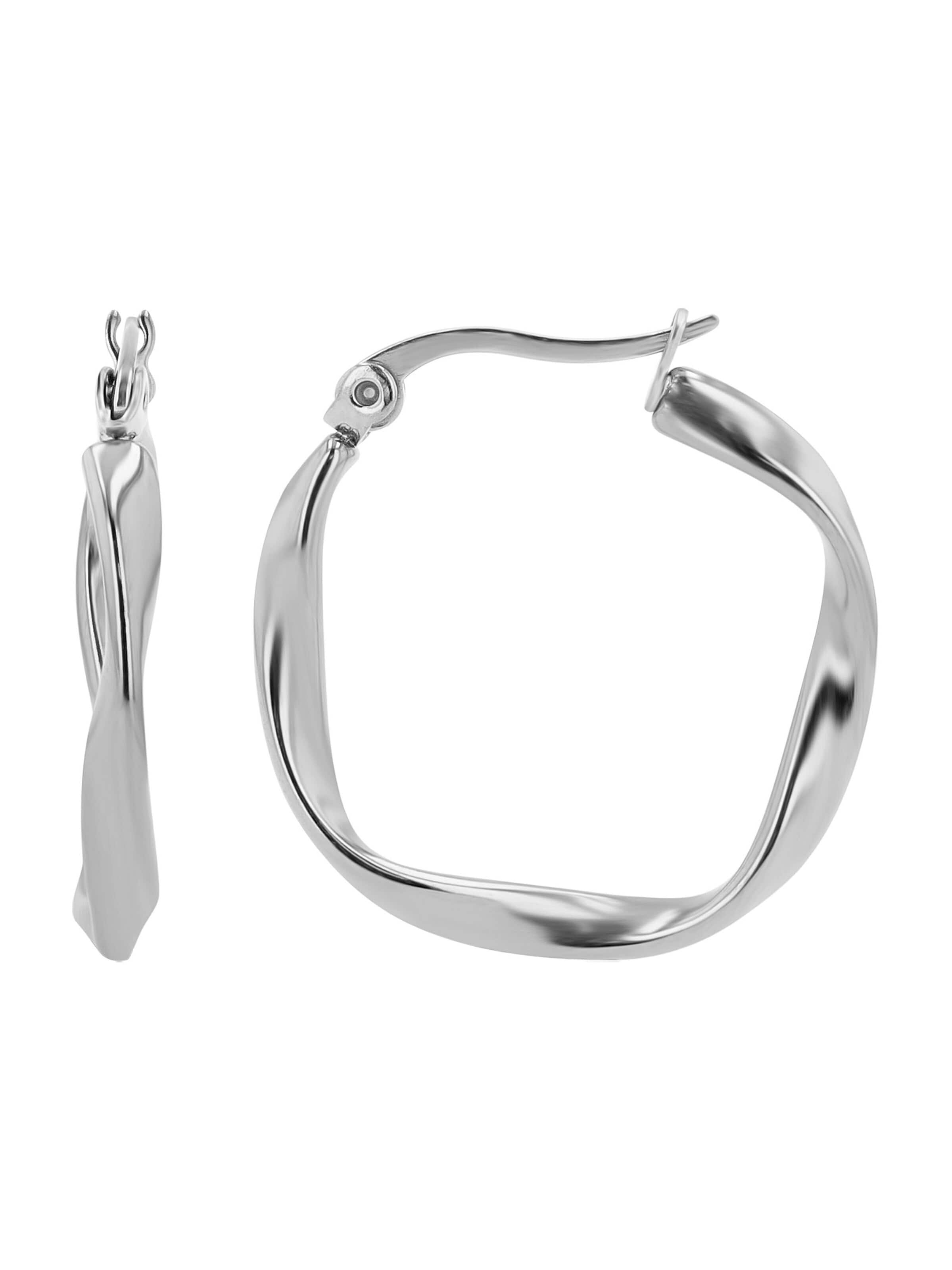 Akzent Earrings '"Aelia" aus langlebigem Edelstahl, wasserfest, Ø 20 mm' in Silver