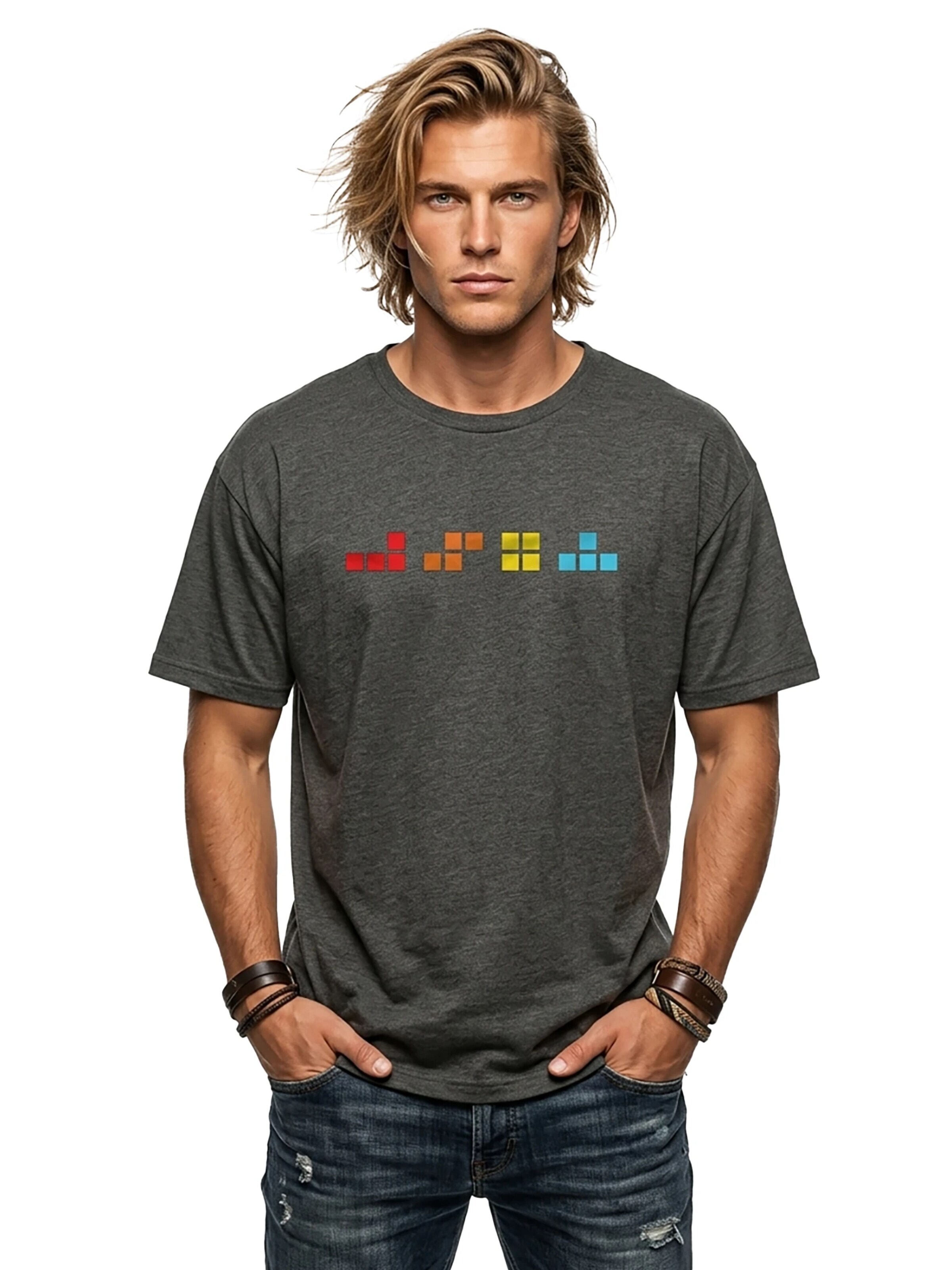 MAKAYA Shirt 'T-Elements' in Grey