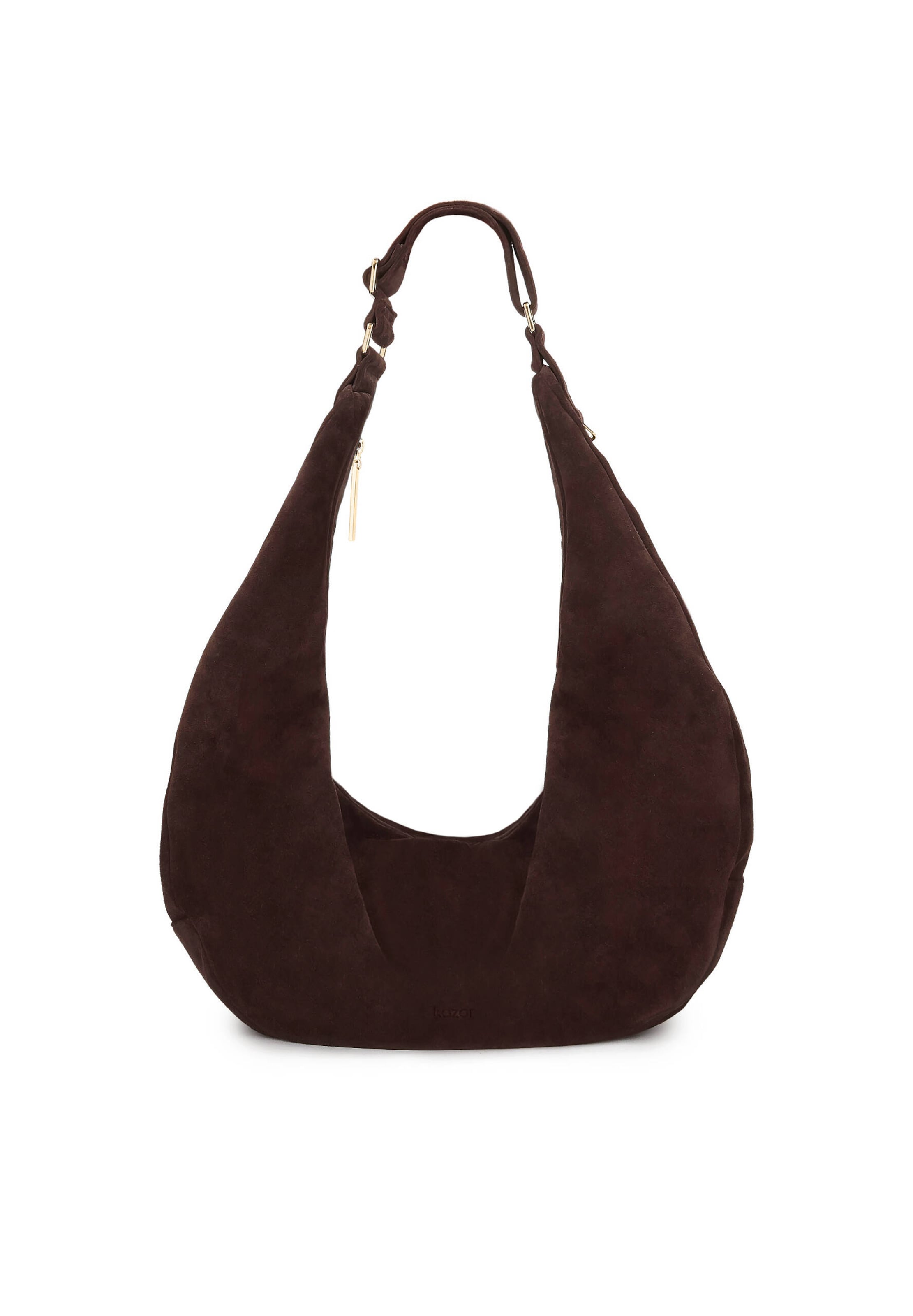 Borsa a spalla di Kazar in marrone: frontale