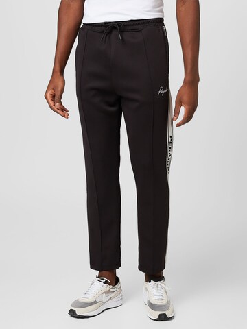 Pegador Normální Kalhoty se sklady v pase – černá: přední strana
